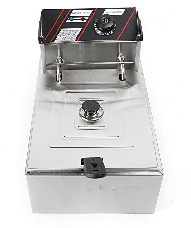 SHZICMY Catering Freidora eléctrica de acero inoxidable, freidora eléctrica, zonas frías, 2500 W, 5,5 L