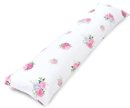 Totsy Baby Seitenschläferkissen mit Füllung und Bezug 145x40 cm Stillkissen Schwangerschaftskissen Lagerungskissen für Babys und Erwachsene Motiv Rosen