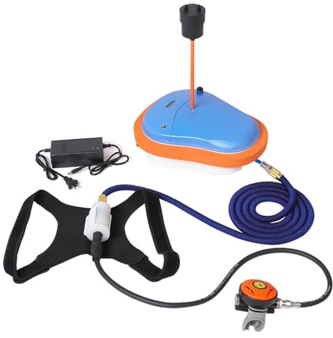 TUXING Ventilateur de plongée, 45 Minutes, étanche, Portable et Rechargeable, Bouteille de plongée, plongée sans Bouteille, avec Tuyau télescopique de 10 m et régulateur de Respiration 52 litres
