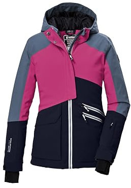killtec Mädchen Skijacke/Funktionsjacke mit Kapuze und Schneefang KSW 405 GRLS SKI JCKT, dunkelnavy, 164, 42092-000