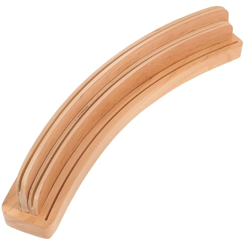 OSALADI Spielkartenhalter Kartendeck-Ständer Gebogener Holz-Spielkartenhalter Tablett-Rack-Organizer Mit 2 Kartenfächern Für Kinder Senioren Kartenspiel-Organizer-Zubehör