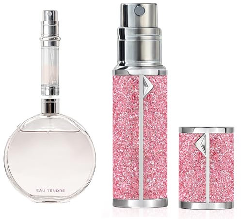muilsae AB00PK Perfume atomizer,Refillable Perfume Bottle, Pocket Cologne atomizer, Bottom Fill, Suitable for travel and vacation, birthday and anniversary, 5ml(pink)