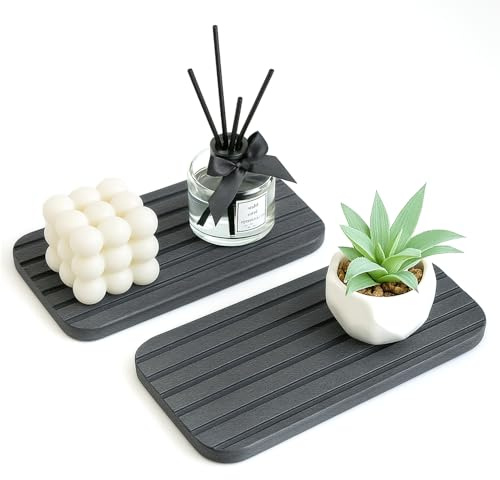Diatomite Stone Sink Tray Drying Mat for Kitchen Sink Bathroom Counter Trays Diatomaceous Earth Dish Water Absorbing Stone Quick Dry Soap Tray Dispenser Holder Black Bathroom Decor Accessories