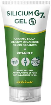 Silicium G7 Gel Corporal con Alta Concentración de Silicio para Articulaciones y Músculos Absorción Rápida Textura Ligera Uso Diario Formato Tópico sin Parabenos. 150 ml