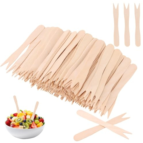 CHUENKUK 1000 forchette per patatine fritte, 85 mm, colore naturale, forchette per patatine fritte