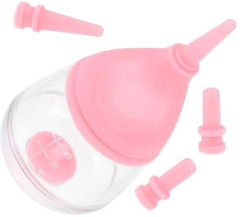 BCOATH Biberón para Mascotas Pequeño de Silicona Rosa, Botella para Cachorros y Gatitos Lactantes, Dosificador Preciso de Leche para Alimentación Controlada, Fácil Limpieza, Adecuado