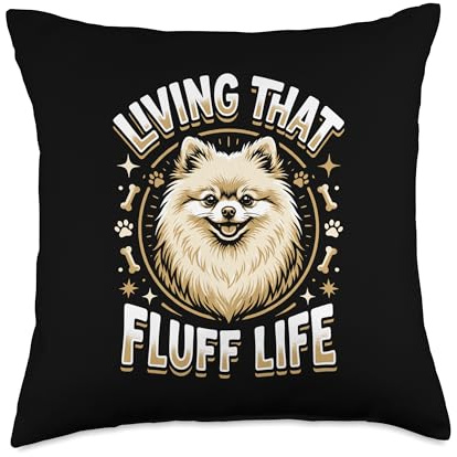 Pomeranian Lover Cute Pom Dog Owner Living Fluff Life Throw Pillow