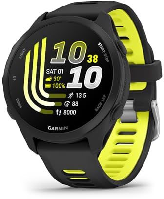 Garmin Forerunner 170 Löparklocka, AMOLED, 43mm, Svart/Gul