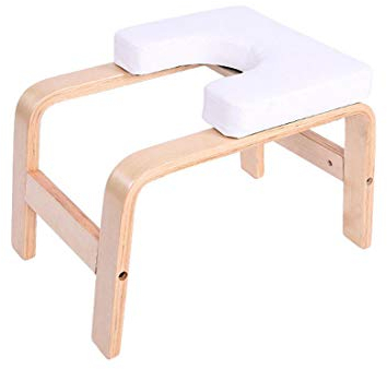KUANDARYJ Yoga Kopfstandhocker,Safe Yoga Kopfstandstuhl,Unterstützt Bis Zu 200 Kg,Yoga Hilft Trainingsstuhl Multifunktionale Invertierte Sportübungsbank Fitnessgeräte, White-B