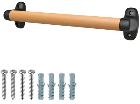 SELEWARE 12 Inch Wooden Handrail, Playground Safety Handles, Wall Mounted Grab Bar Grip Hand Rail, Kids Climbing Handle for Indoor Outdoor Playset Garden Bathroom Staircase Door and Bunk Bed