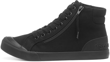 Rocket Dog Jazzin Hi Womens Black Zip Canvas - Size 5 UK - Black