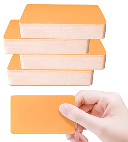 200 stycken tomt kraftpapperskort, 6 färger gör-det-själv papperskort, ordkort, indexkort, meddelandekort, visitkort, lärkort, minneskort (orange)