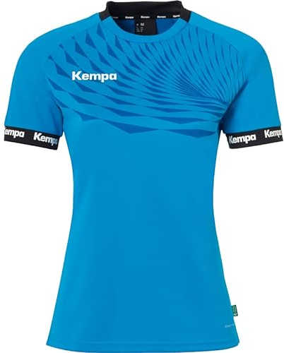 Kempa Wave 26 Shirt Women Damen Mädchen Sportshirt Kurzarm T-Shirt Funktionsshirt Handball Gym Fitness Trikot - elastisch und atmungsaktiv - taillierter Schnitt, Kempablau/Royal, L