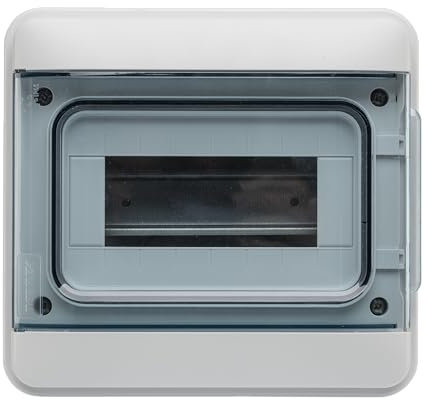 DEBFLEX - Coffret Electrique Etanche + Bornier à Vis - Tableau Electrique 8 Modules - IP65/IK07 - Idéal Extérieur/Piscine/Jardin - Pose en Saillie - Gris