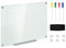 Vinsetto Whiteboard Magnettafel mit 4 Stifte, 6 Magnete, 1 Schwamm,1 Ablage, Staffelei Glastafel Wandmontage leicht abwischbar 90 x 60 cm