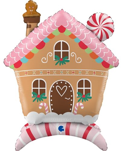 40In Gingerbread House Standups Air Fill Foil Balloon