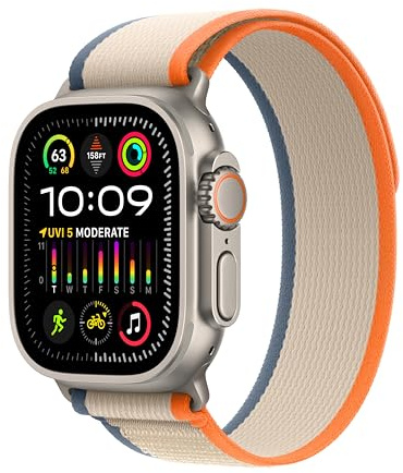 Apple Watch Ultra 2 [GPS + Cellular 49mm] Smartwatch with Rugged Titanium Case & Orange/Beige Trail Loop M/L. Fitness Tracker, Precision GPS, Action Button, Extra-Long Battery Life