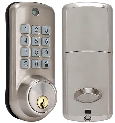 Combination Lock, Mechanical Door Lock Set,Waterproof Password Lock with Keypad Double-Sided Concealed Auxiliary Code Lock, Door Lock