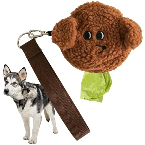 Porta sacchetti per cacca per cani, Porta sacchetti per cacca per cani | Dispenser porta sacchetti per rifiuti,Simpatico dispenser per sacchetti per cacca, supporto per cacca di cane in peluche,