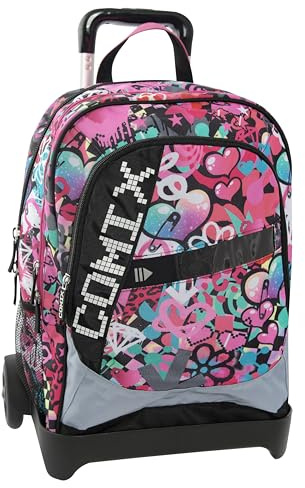 COMIX BRIGHT - Zaino Scuola Trolley per Bambini e Ragazzi, Maniglia Regolabile, Trolley Staccabile, Spallacci Imbottiti e Regolabili, 2 Scomparti Principali, Tasca Frontale, Chiusure Zip, 33x52Hx22cm