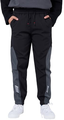 SERENYOU wasserdichte Hose Kinder Jungen Wanderhose Dünn leichte Trekkinghose Jungs Jogginghosen 158-164 Schwarz