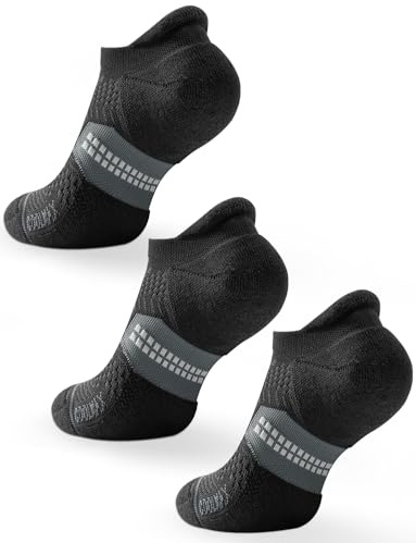 Juclise Coolmax Compression Running No Show Socks Bamboo Sport Golf Walking Moisture Wicking Cushioned Anti-Blister Seamless
