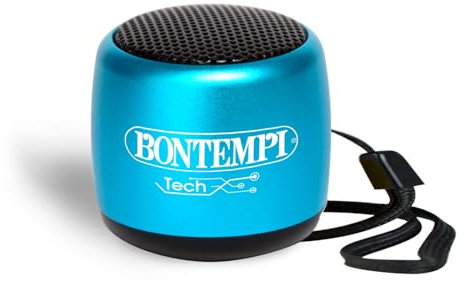 Bontempi | Mini Cassa Acustica Wireless Colore Blu, Connessione Semplice e Veloce Senza Fili, Ideale per Feste e Bambini, 300x200x195mm