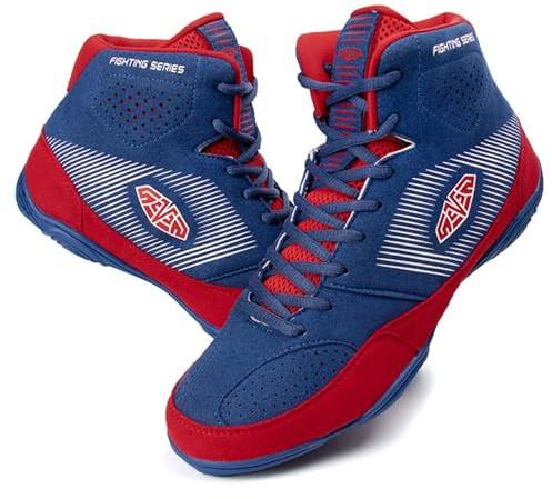 Hiuzylqx Scarpe da Pugilato Uomo, Scarpe da Wrestling Suola Antiscivolo per Sollevamento Pesi, Bodybuilding, Stacco Powerlifting, Wrestling, Palestra e Stivali Allenamento Sportivo,B,45 EU