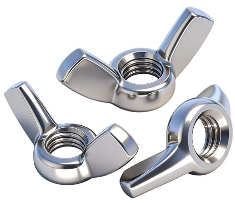 YOOZIYA 5 piezas Tuercas de Mariposa M12,Acero Inoxidable A2 V2A 304 Tornillos de Apriete Métricos Plateados para Pernos Roscados,Decoración de Muebles