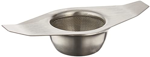 Sunnex 11209 Stainless Steel Tea Strainer with Drip Bowl, Silver
