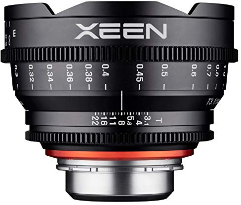 XEEN Cinema 14mm T3,1 Canon EF Vollformat Objektiv MF Cine Video Lens für hohe Auflösungen mit Follow Focus Zahnkränze