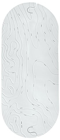 Boon GRIFFLE Textured Non Slip Baby Bath Tub Mat with Hanging Hook and Drain Holes, Gray