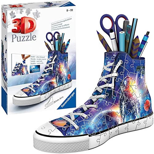 Ravensburger 3D Puzzle 11251 - Sneaker Astronauten im Weltall - Praktischer Stiftehalter - Schreibtisch-Organizer für große und kleine Weltraum Fans ab 8 Jahren