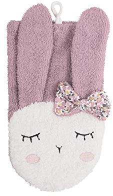 kikadu Waschlappen Hase Rosé - Kinderwaschlappen aus 100% GOTS-zertifizierter Bio-Baumwolle