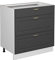 Vicco Küchenunterschrank Fame-Line, Anthrazit-Gold/Weiß, 80 cm mit 3 Schubladen, ohne Arbeitsplatte