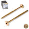 STRÜBER Tellerkopfschrauben mit Torx-Antrieb (8,0 x 260 mm / 50 Stück) Holzschrauben für Dachkonstruktionen - Konstruktionsschrauben Gelb verzinkt - Sparrenschrauben TX-Buchse - BIT TX-40 inklusive!