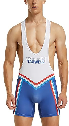 SPNSSTCR Men's Active Athletic Bodysuit Supporters Wrestling Singlet Jumpsuit Boxer Leotard Shapewear