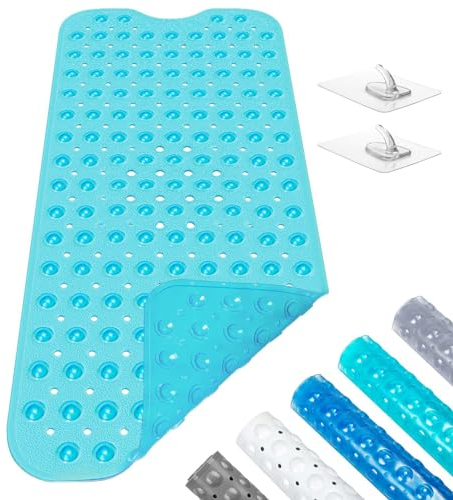 Baozun Alfombrillas de Baño Alfombrilla de Baño Alfombra Baño Alfombra Antideslizante 100x40 cm Antideslizante Lavable a Máquina (Verde Transparente)