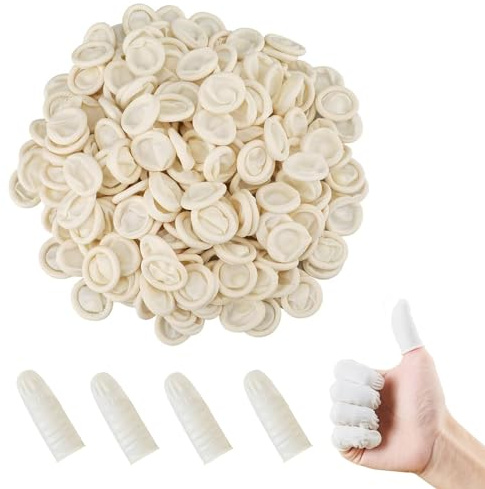 DERJDISF 400 Fundas para Dedos, Protección de Dedos, Cubierta de Uñas de Látex Desechable, Altamente Elásticas, Anti estáticas, Protege contra Eczemas y Lesiones Deportivas