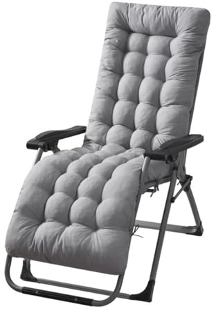 Morkite Coussin de Chaise Longue Bain de Soleil, Coussin Transat Jardin Exterieur avec Capuche Antidérapante, Coussin Matelassé Chaise Longue Épais, Coussin Transat pour Fauteuil Relax Lounge