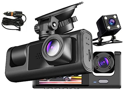 Dash CAM Frontal, Cámara de Tablero para Coches, Cámara de Coche Full HD 1080P con Gran Angular de 120°, Super Visión Nocturna, Grabación en Bucle, Detección de Movimiento, WDR,
