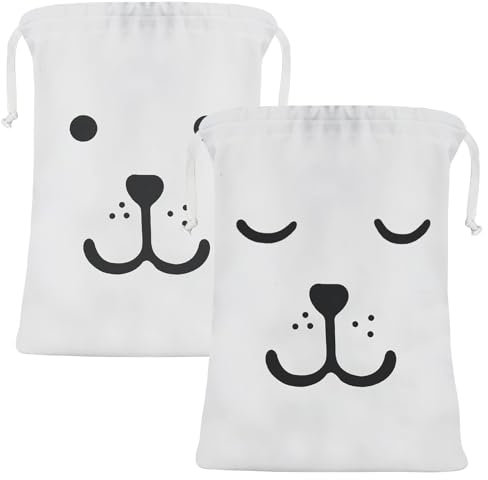 TNSLAND 2 Pièces Sac Linge de Voyage avec Cordon de Serrage, 62 x 46 cm Sac Tissu Lavable en Machine et Réutilisable