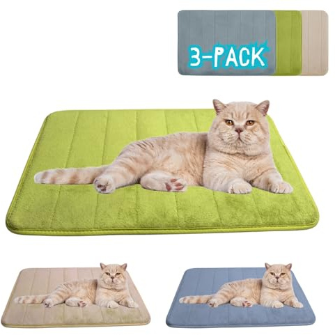 Washable Pet Bed Mat (23.6 x 15.8 Inch) – 3-Pack for Indoor/Outdoor Use, Soft Sleeping Mat for Cats, Small Pets, Kitty, Puppy, Rabbit – Cozy Bedding Pads for Pets Up to 20lbs