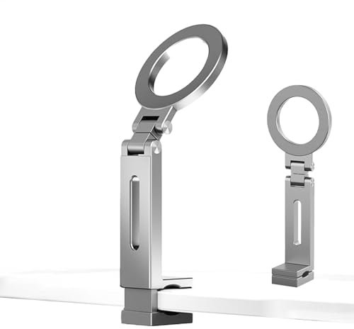 Magnetischer Telefonständer für Schreibtisch - rotierende Telefonhalterung, Magnetischer rotierender Telefonständer, für den Gebrauch zu Hause - Reiseverwendung - für Gepäckgriff - Mehrzweck -Smartp