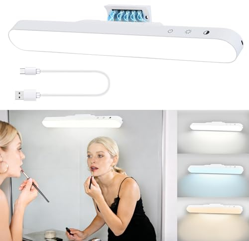 Speclux Tocador con Iluminación LED, Luces LED Inalámbricas a Batería 4500 mAh, Lámparas Magnéticas para Espejo de Maquillaje, 3 Temperaturas de Color, Brillo Regulable, Baño