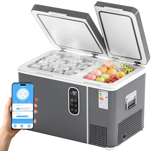 Outsunny Nevera Portátil Eléctrica 35L 12/24/240V Compresor Doble Zona