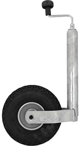 Cartrend 80144 Ruota di sostegno per rimorchio, cromata, pneumatico ad aria 48 mm