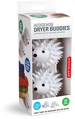 Kikkerland Hedgehog Reusable Dryer Balls, Set of 2, White