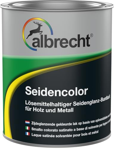 Albrecht Seidencolor Buntlack 750 ml | RAL 6005 Moosgrün | Seidenglänzend | High-Solid-Technologie | Für Holz, Metall & Hart-PVC | Innen & Außen