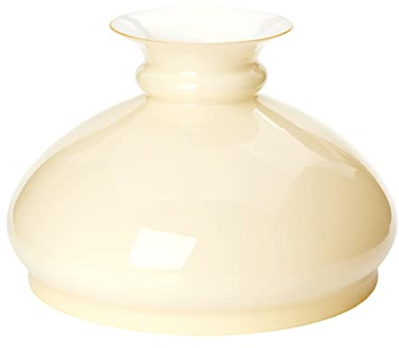 Vesta Schirm für Lampen (Ø 256 mm, unten 233 mm), Höhe 168mm, Ersatz Lampenschirm aus Glas, Glasschirm für Petroleumleuchten, Laternen, Leuchten, Opalglas, Beige
